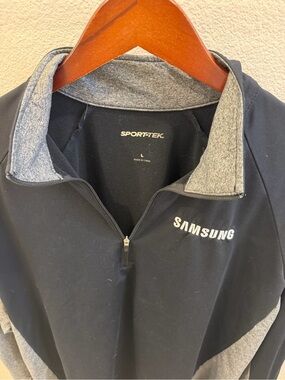 Sport-Tek Black & Gray Samsung Quarter-Zip Pullover